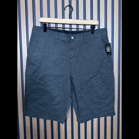 New Volcom Shorts 34 Mens Gray V Monty Chino 10" Inseam Stretch Fabric - Picture 1 of 10